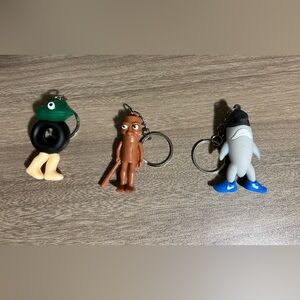 Italian Brainrot Figurine Keychains – Set of 3 – Creative Characters